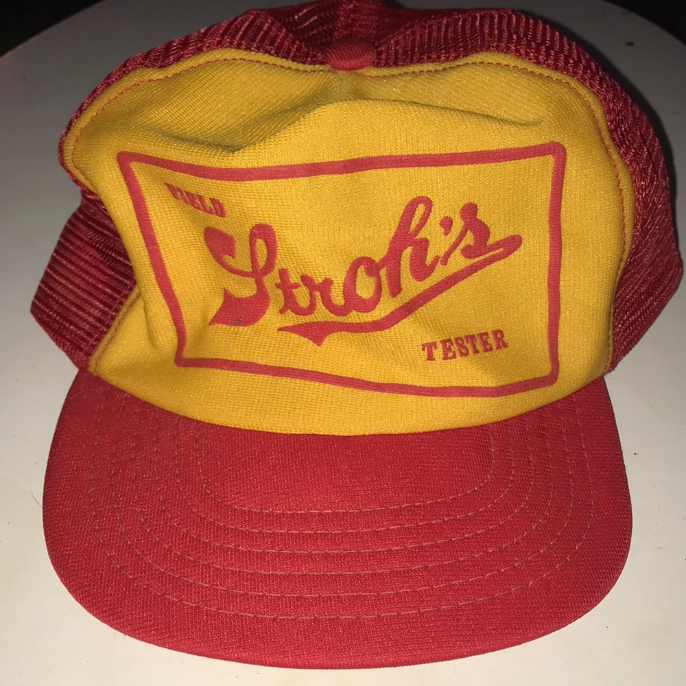 Stroh’s Field Tester Branded Red & Yellow Trucker Hat